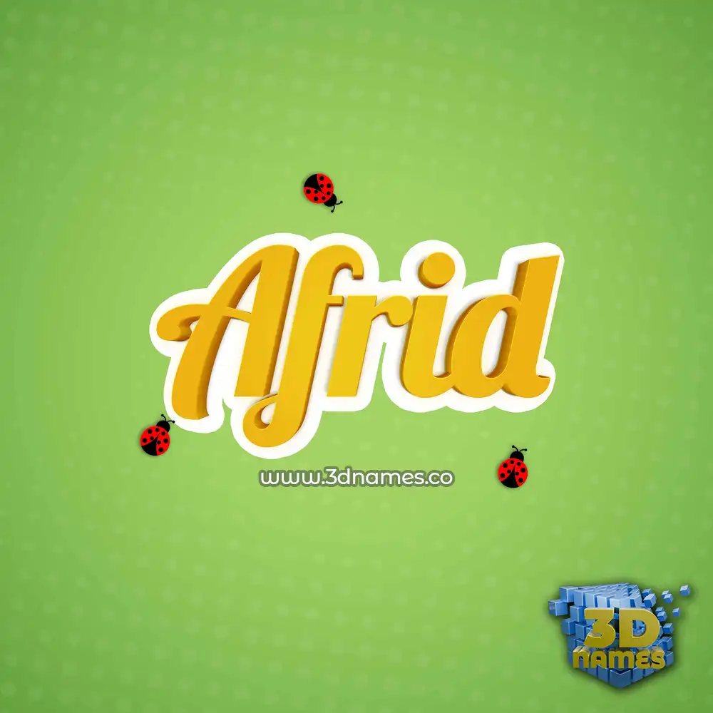 afrid in Ladybugs style - 3D name wallpaper