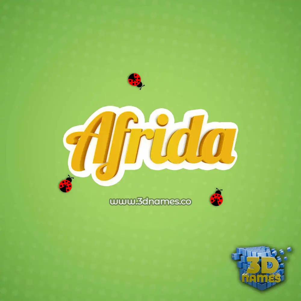 afrida in Ladybugs style - 3D name wallpaper