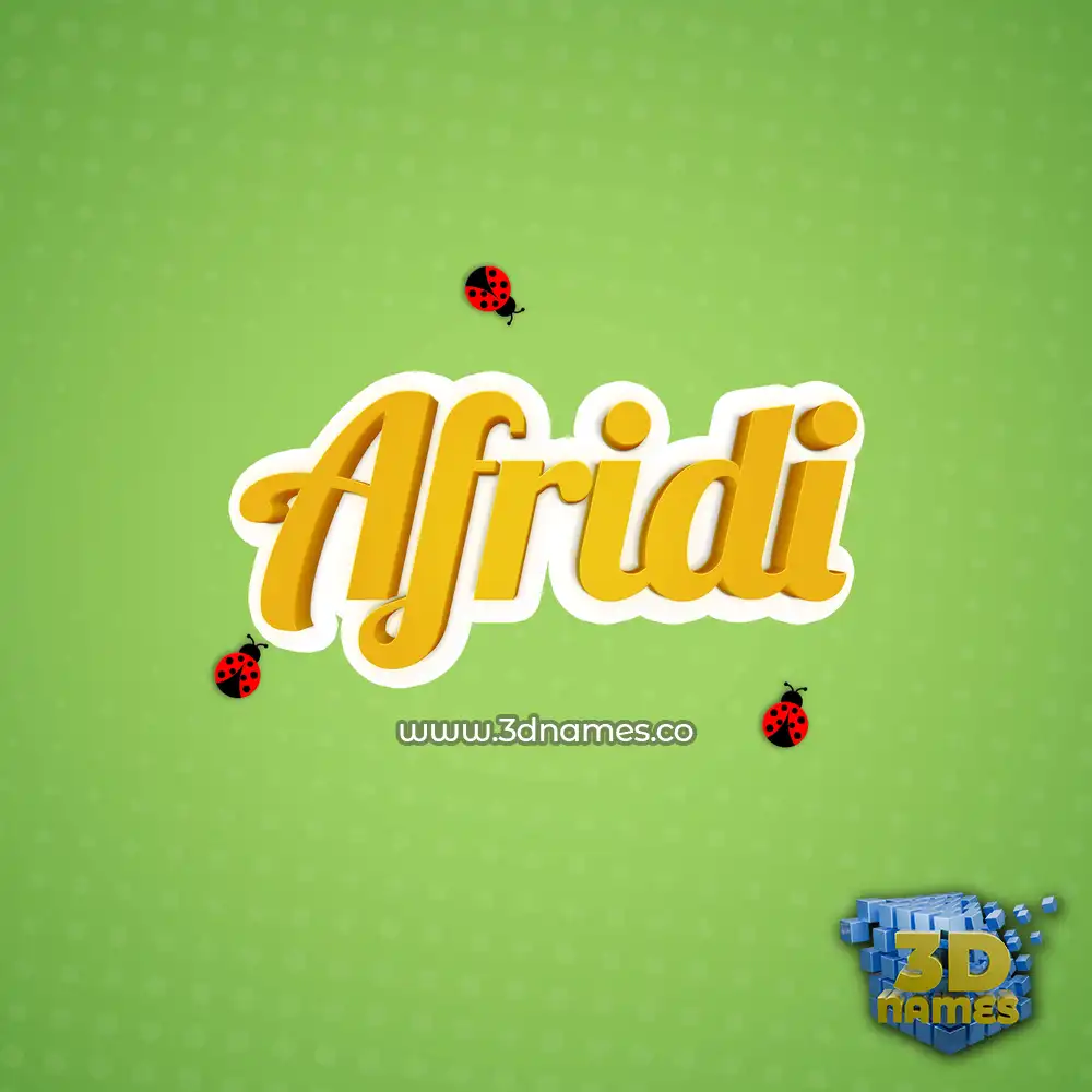 afridi in Ladybugs style - 3D name wallpaper