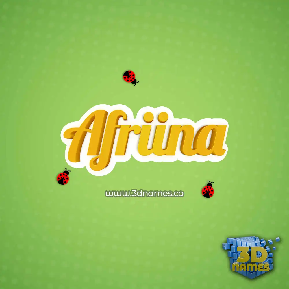 afriina in Ladybugs style - 3D name wallpaper