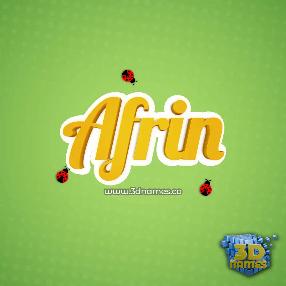 afrin in Ladybugs style - 3D name wallpaper