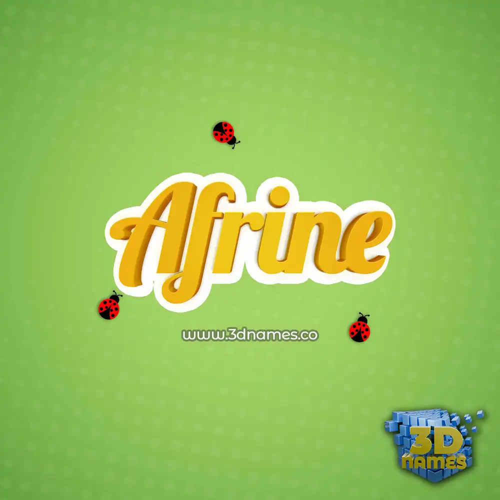afrine in Ladybugs style - 3D name wallpaper