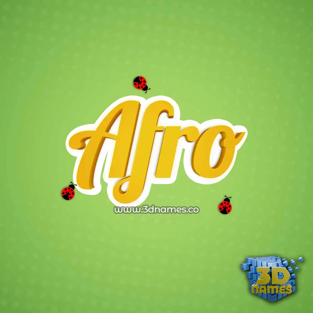 afro in Ladybugs style - 3D name wallpaper