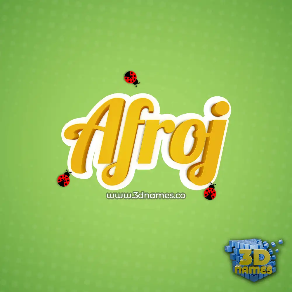 afroj in Ladybugs style - 3D name wallpaper