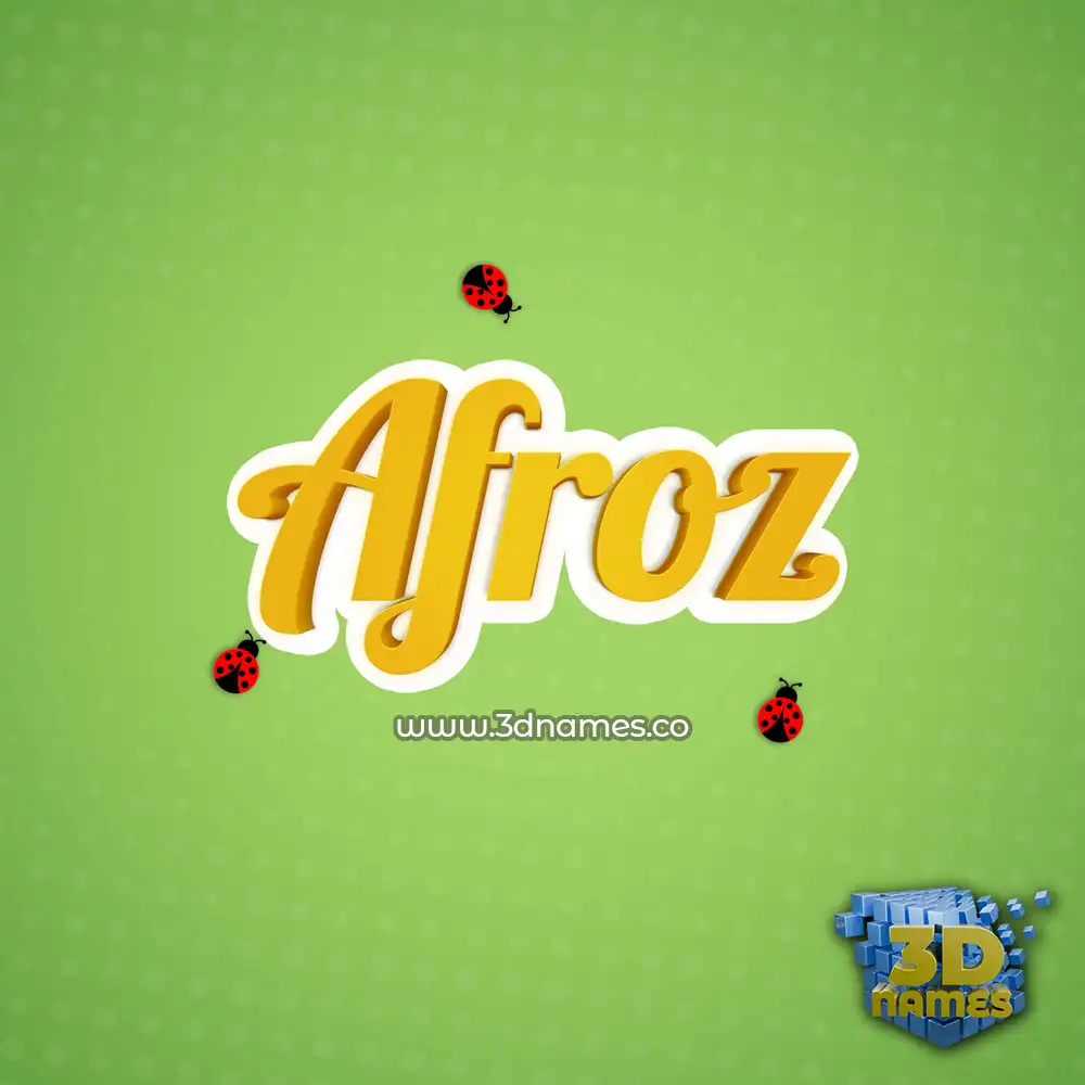 afroz in Ladybugs style - 3D name wallpaper