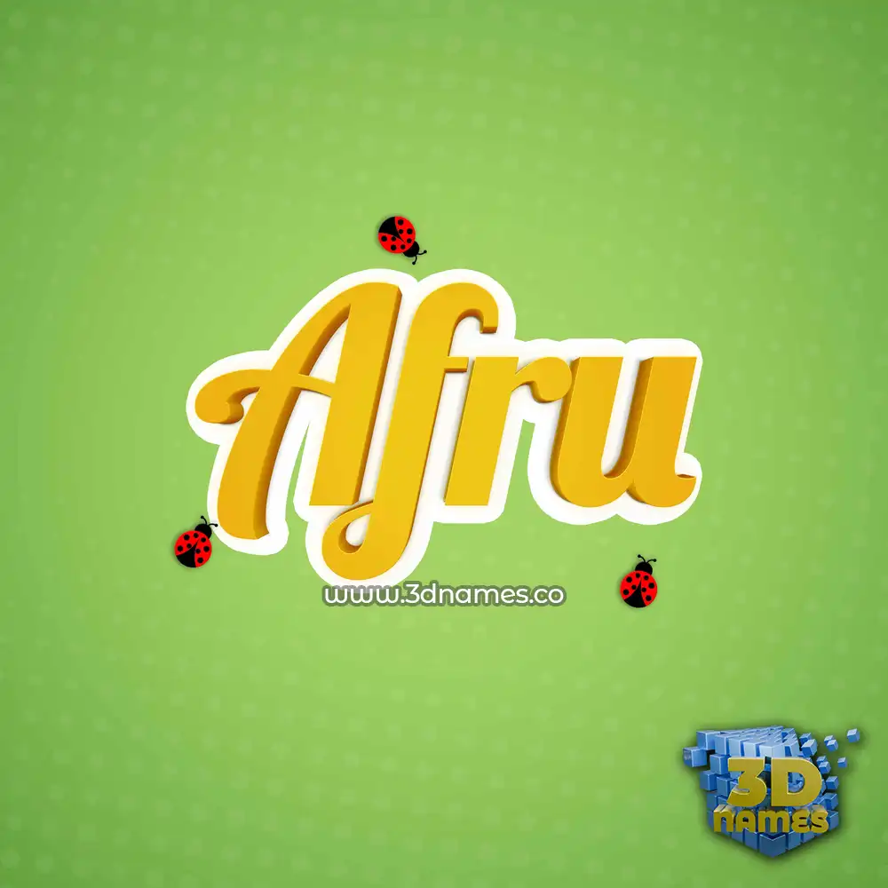 afru in Ladybugs style - 3D name wallpaper