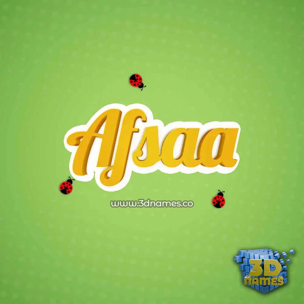 afsaa in Ladybugs style - 3D name wallpaper