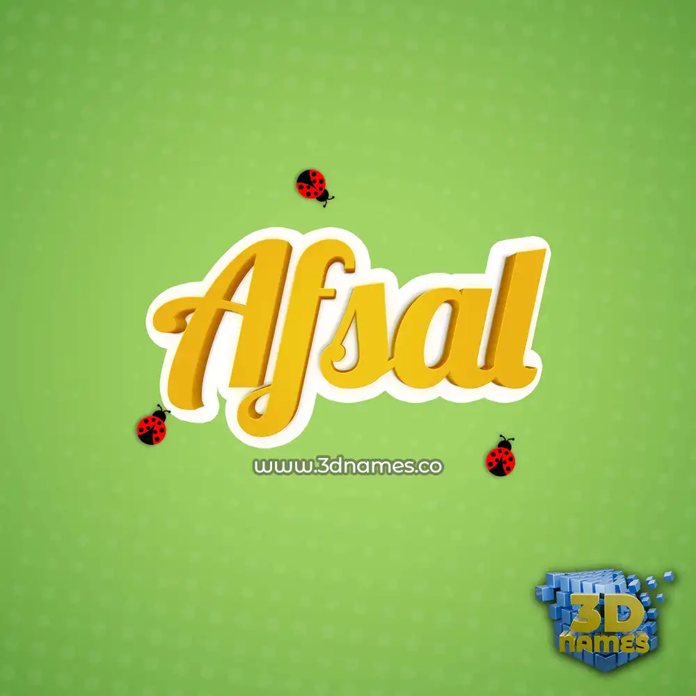 afsal in Ladybugs style - 3D name wallpaper