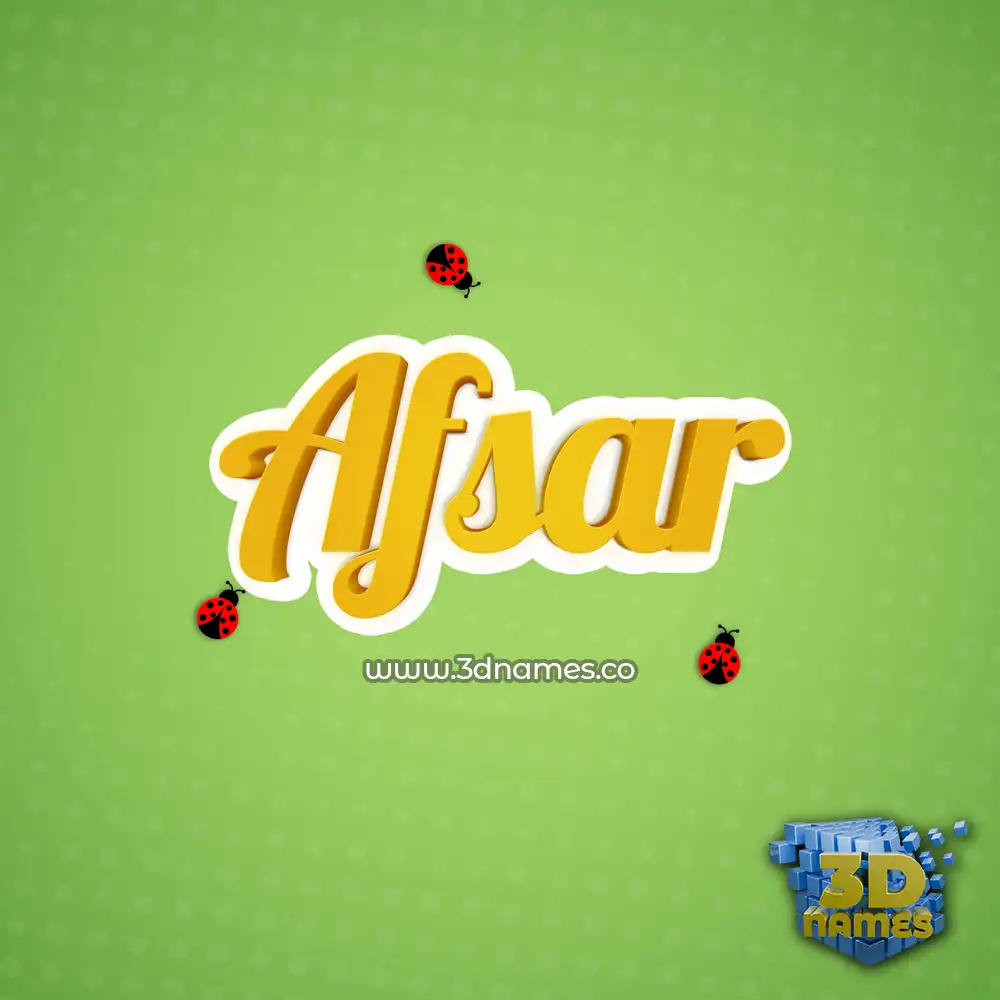 afsar in Ladybugs style - 3D name wallpaper