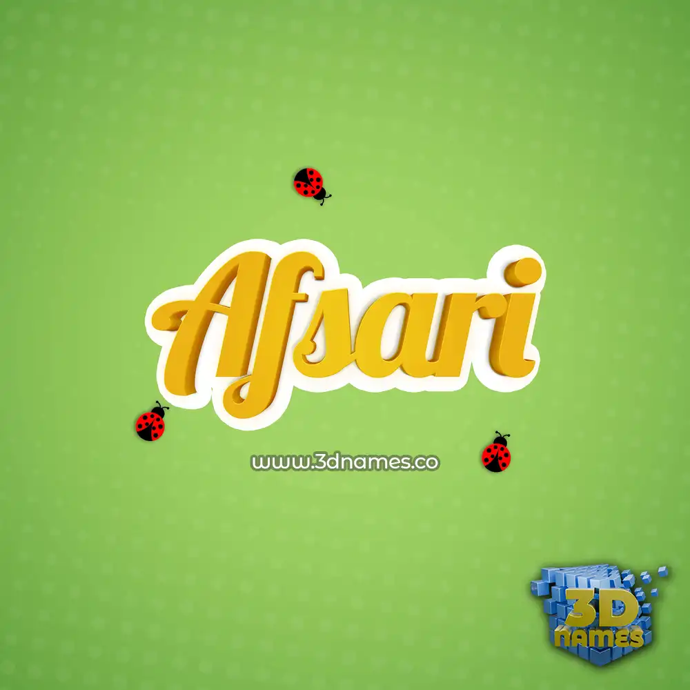 afsari in Ladybugs style - 3D name wallpaper