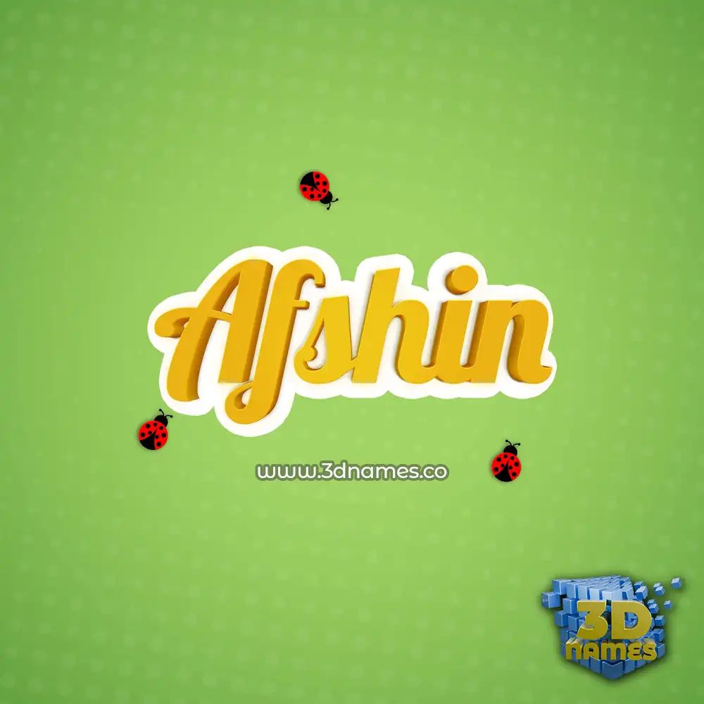 afshin in Ladybugs style - 3D name wallpaper