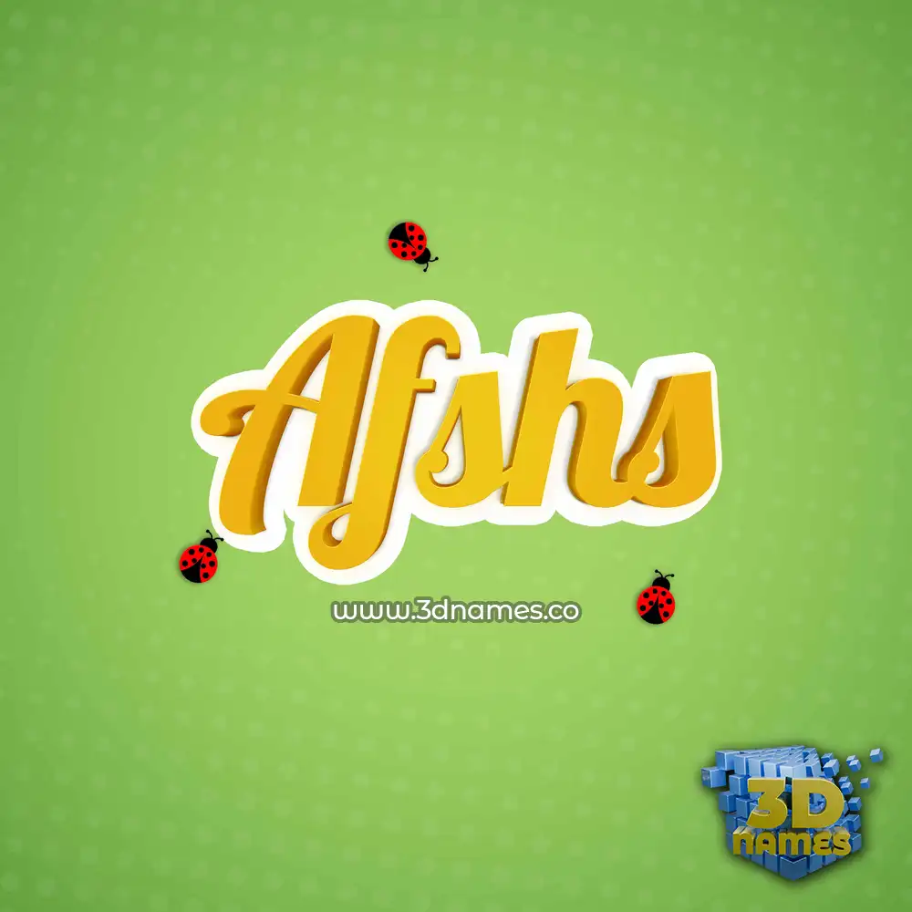 afshs in Ladybugs style - 3D name wallpaper