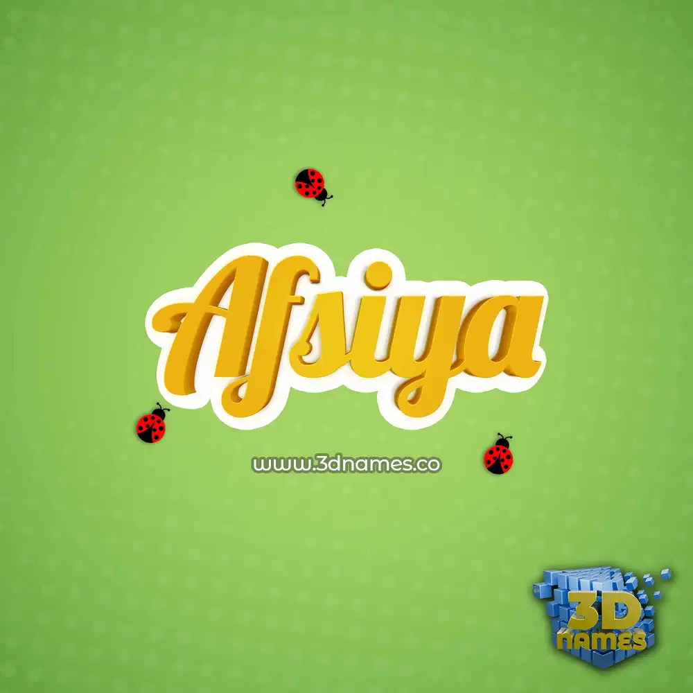 afsiya in Ladybugs style - 3D name wallpaper