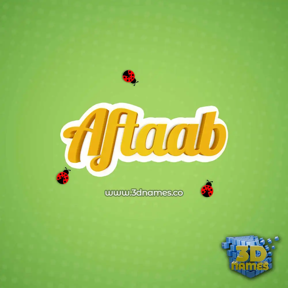 aftaab in Ladybugs style - 3D name wallpaper