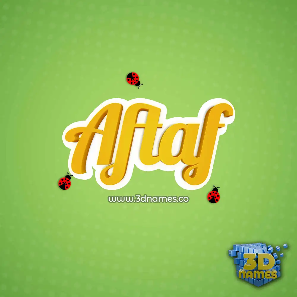 aftaf in Ladybugs style - 3D name wallpaper