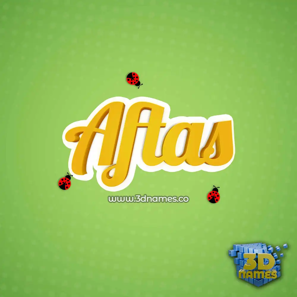 aftas in Ladybugs style - 3D name wallpaper