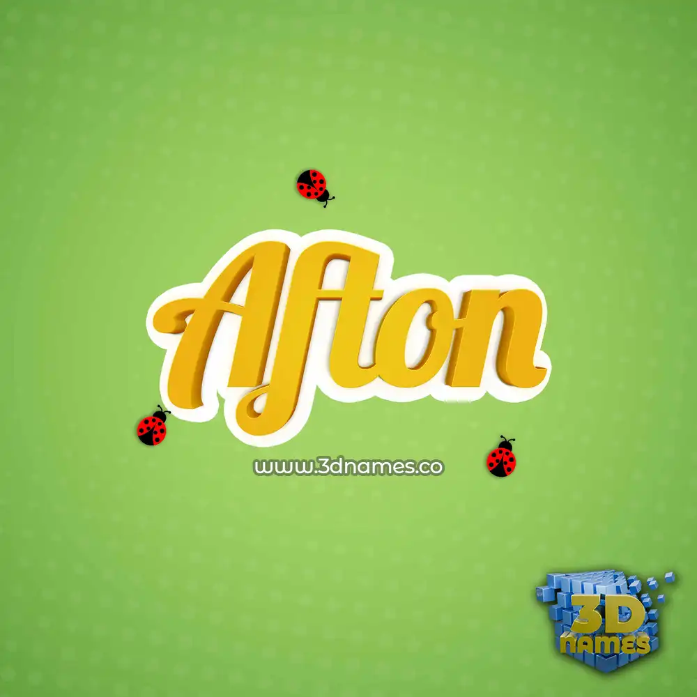 afton in Ladybugs style - 3D name wallpaper