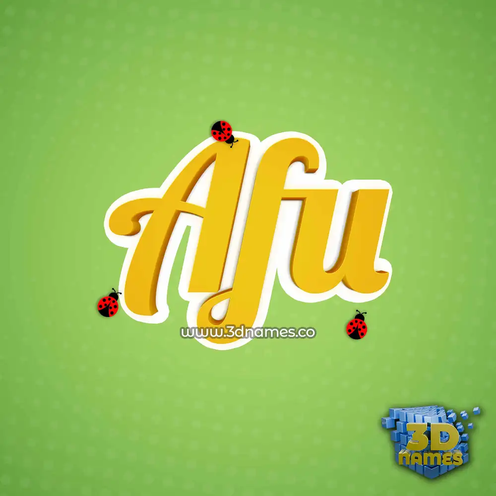 afu in Ladybugs style - 3D name wallpaper