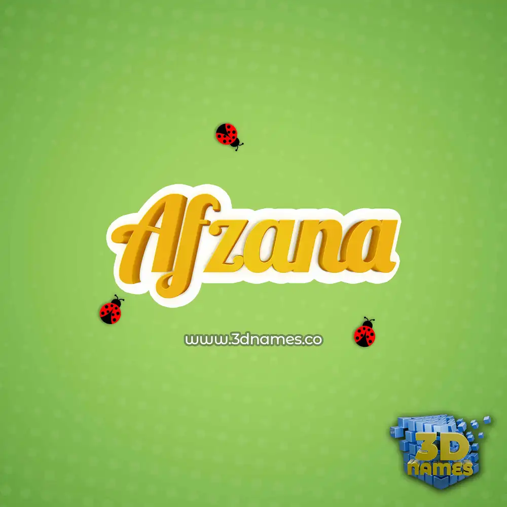 afzana in Ladybugs style - 3D name wallpaper