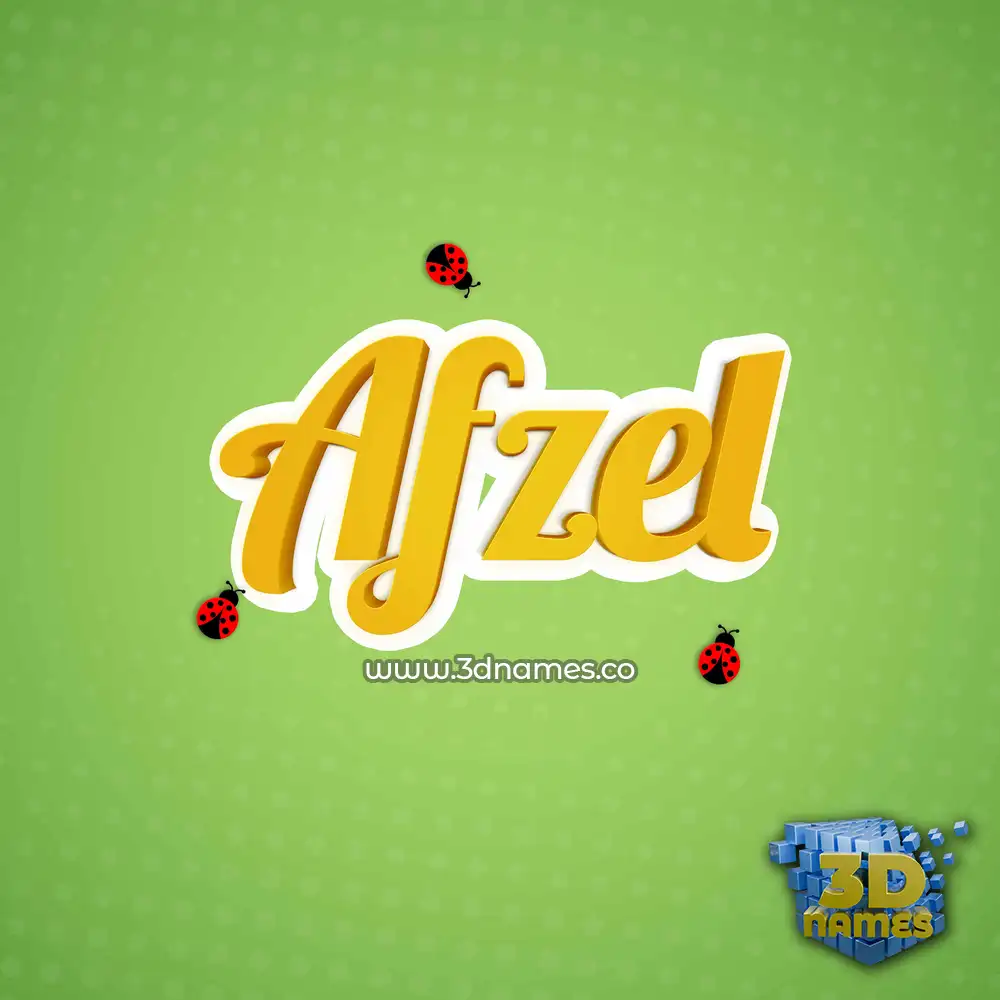 afzel in Ladybugs style - 3D name wallpaper