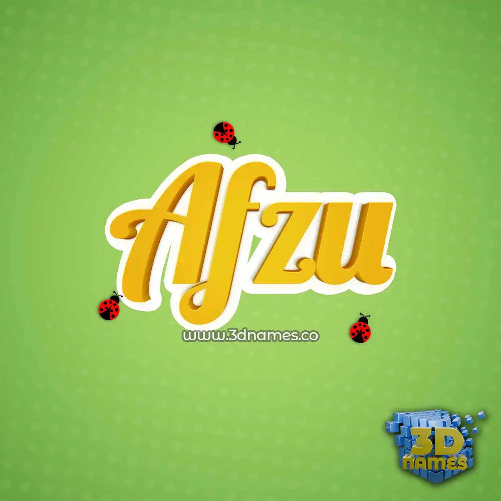 afzu in Ladybugs style - 3D name wallpaper