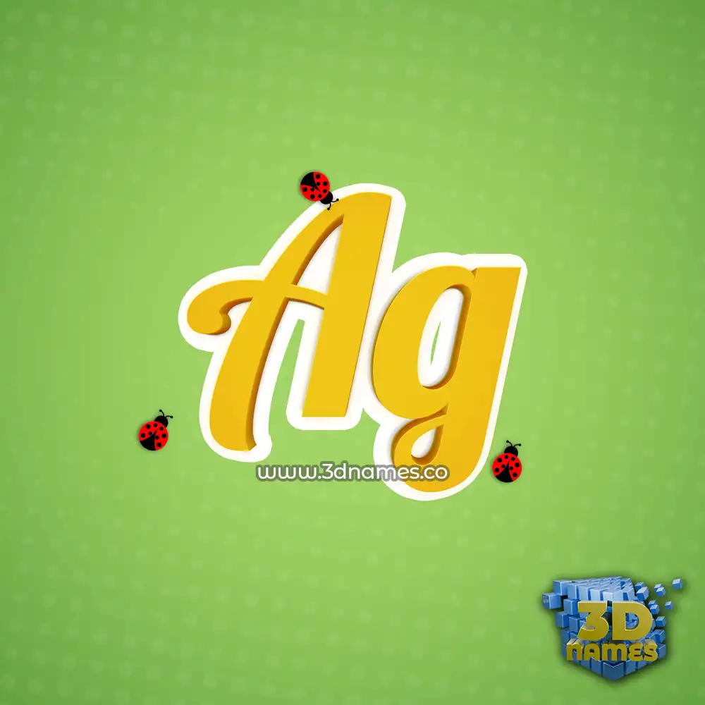 ag in Ladybugs style - 3D name wallpaper