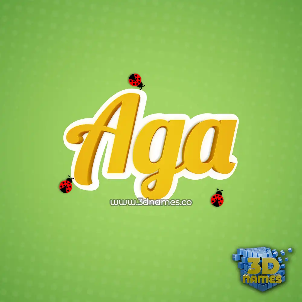 aga in Ladybugs style - 3D name wallpaper