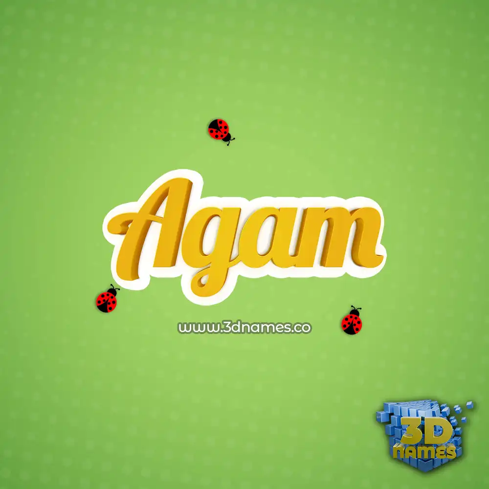 agam in Ladybugs style - 3D name wallpaper