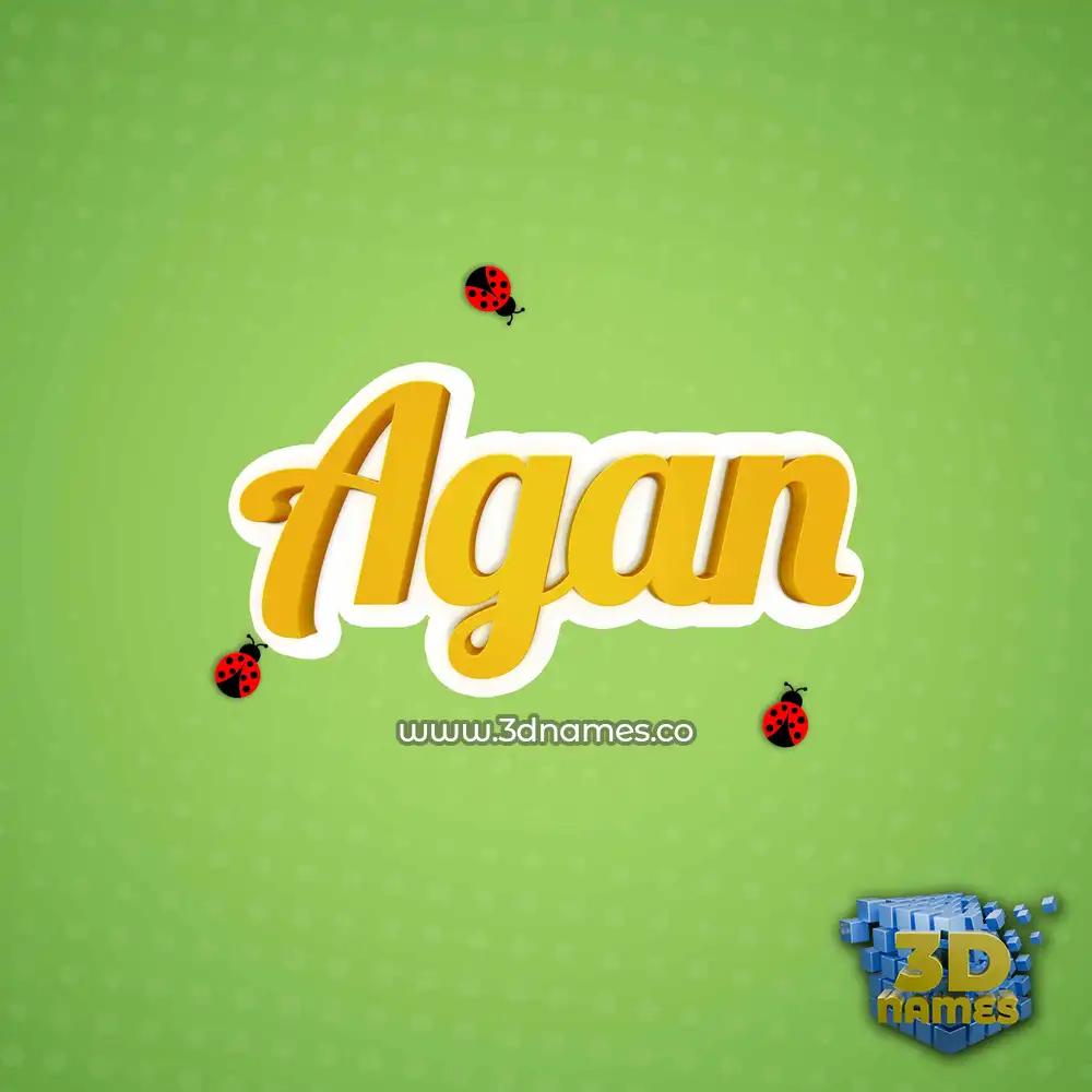 agan in Ladybugs style - 3D name wallpaper