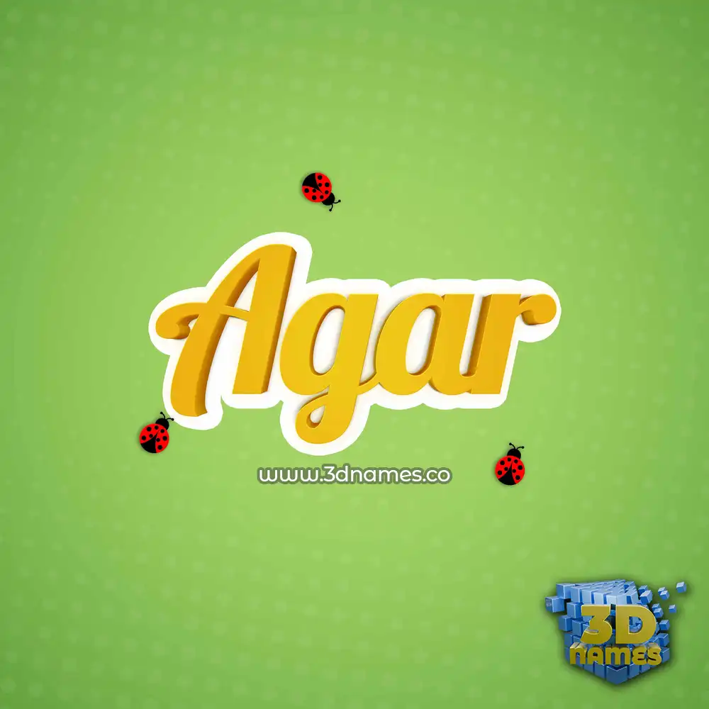 agar in Ladybugs style - 3D name wallpaper
