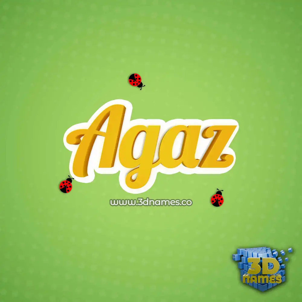 agaz in Ladybugs style - 3D name wallpaper