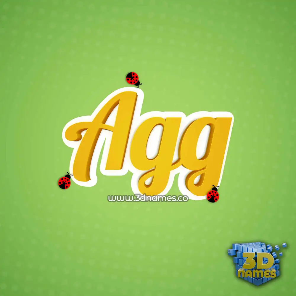 agg in Ladybugs style - 3D name wallpaper