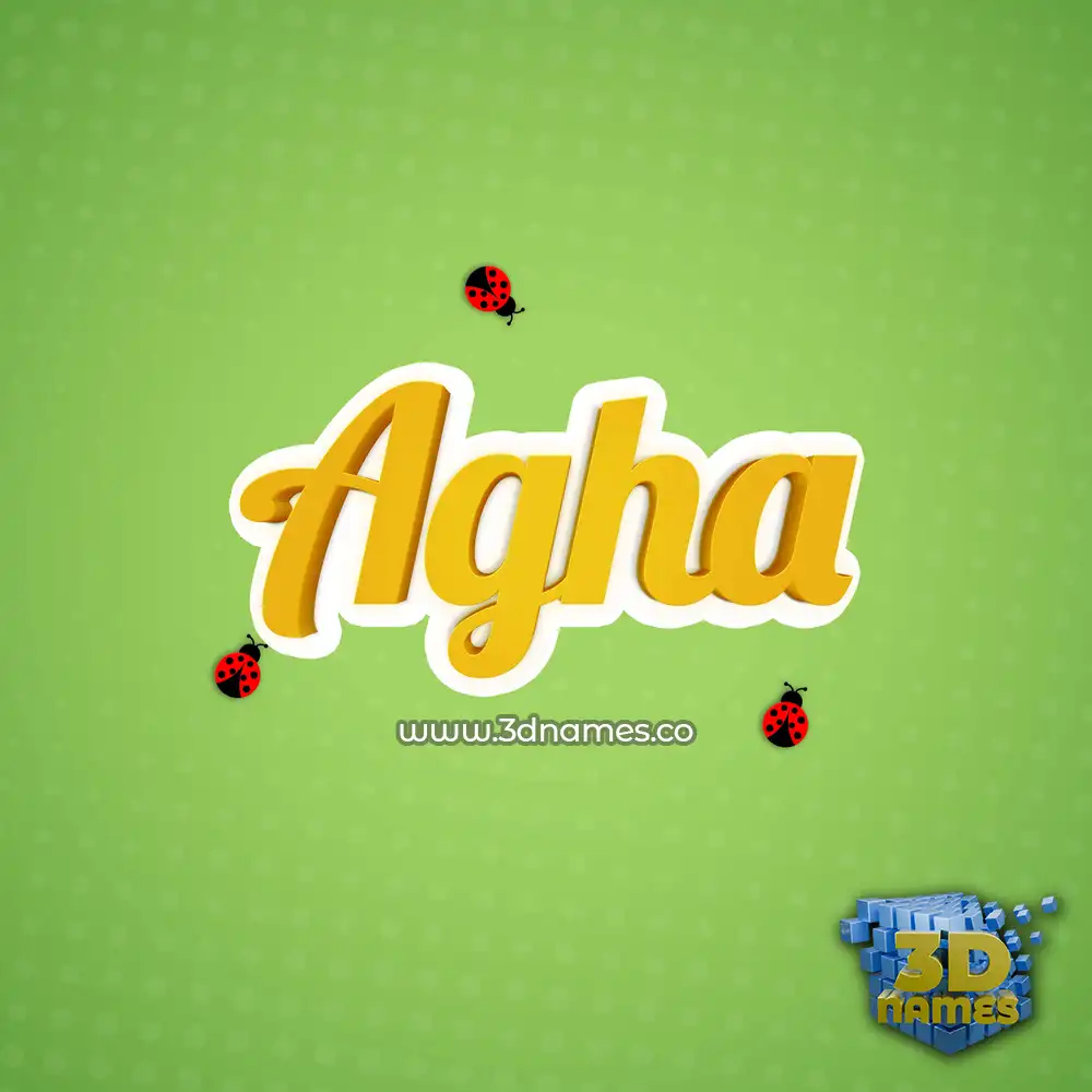 agha in Ladybugs style - 3D name wallpaper