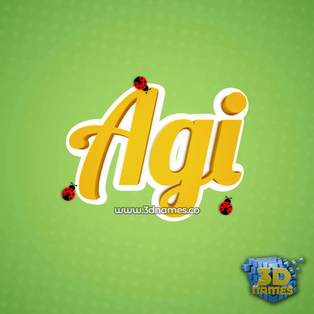 agi in Ladybugs style - 3D name wallpaper