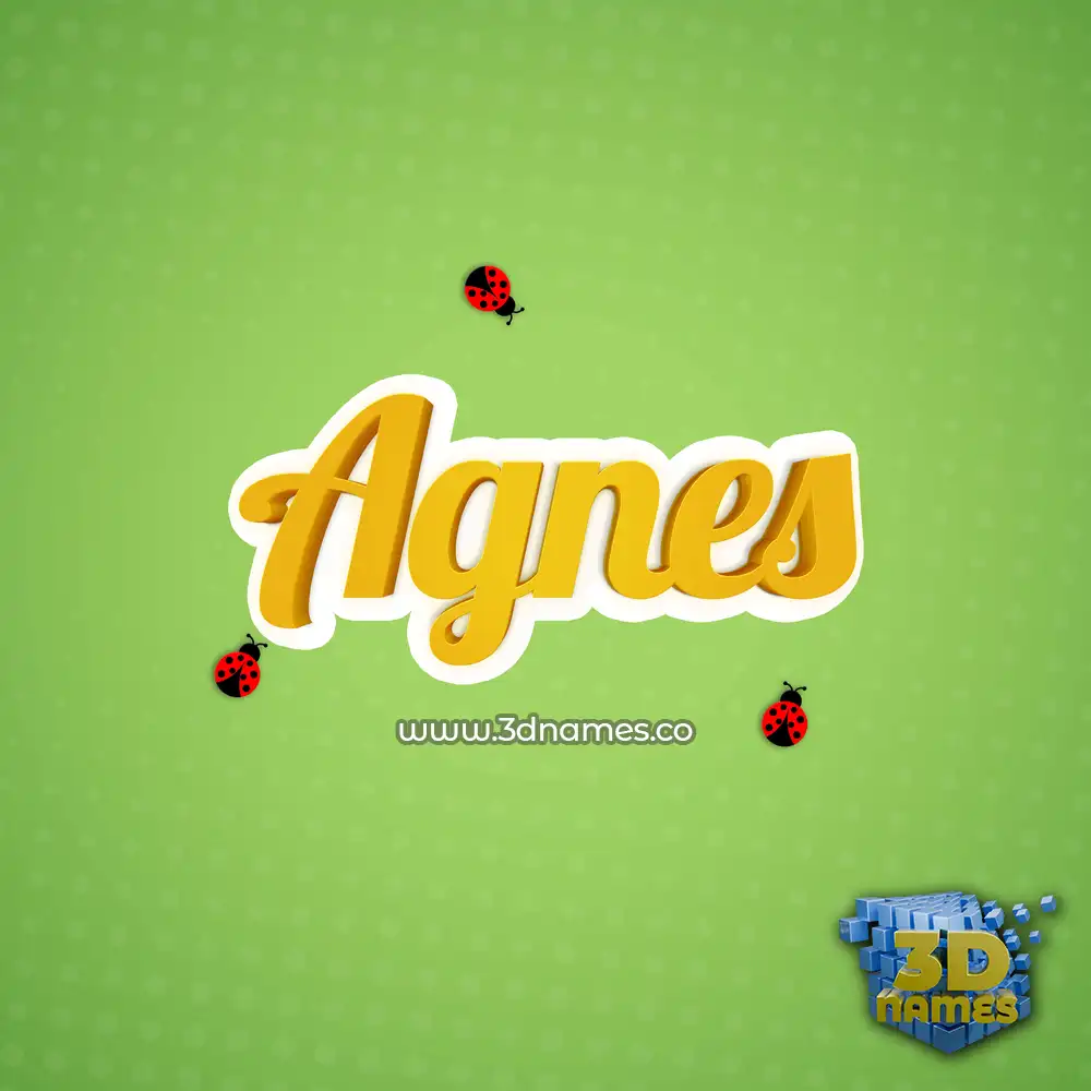 agnes in Ladybugs style - 3D name wallpaper