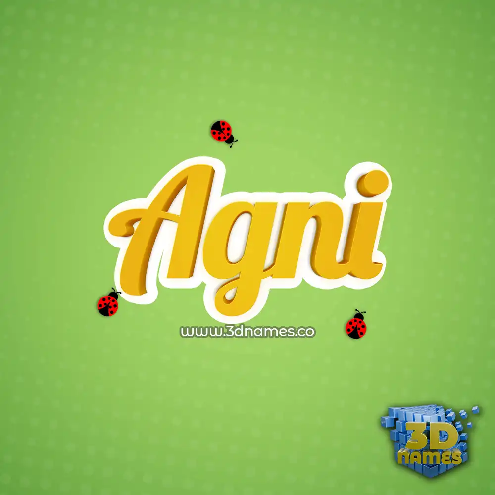 agni in Ladybugs style - 3D name wallpaper