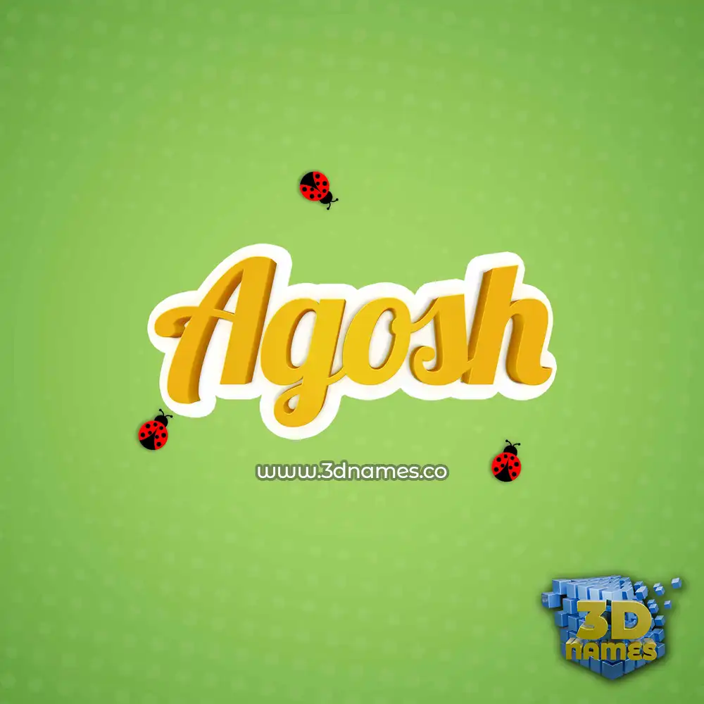agosh in Ladybugs style - 3D name wallpaper