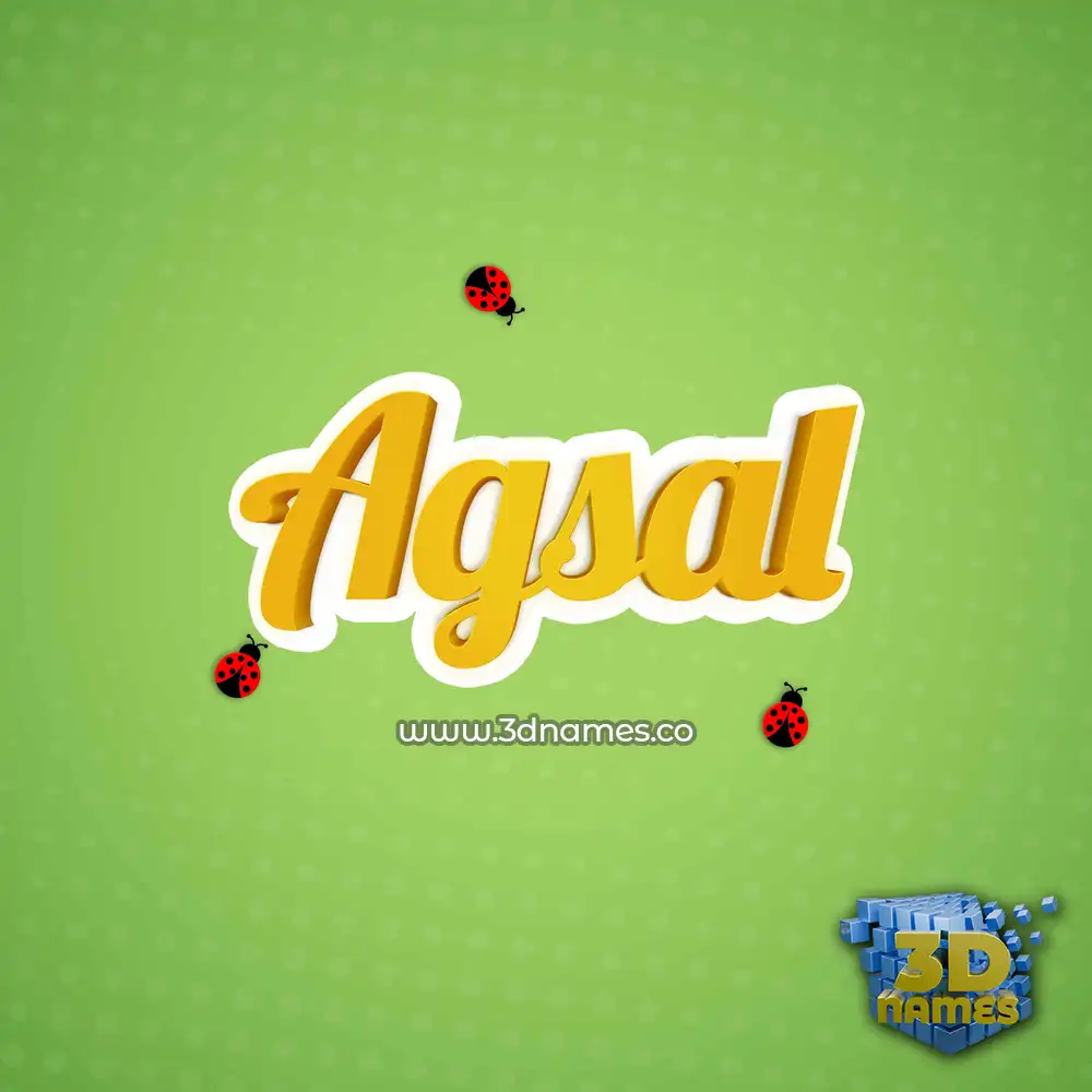 agsal in Ladybugs style - 3D name wallpaper