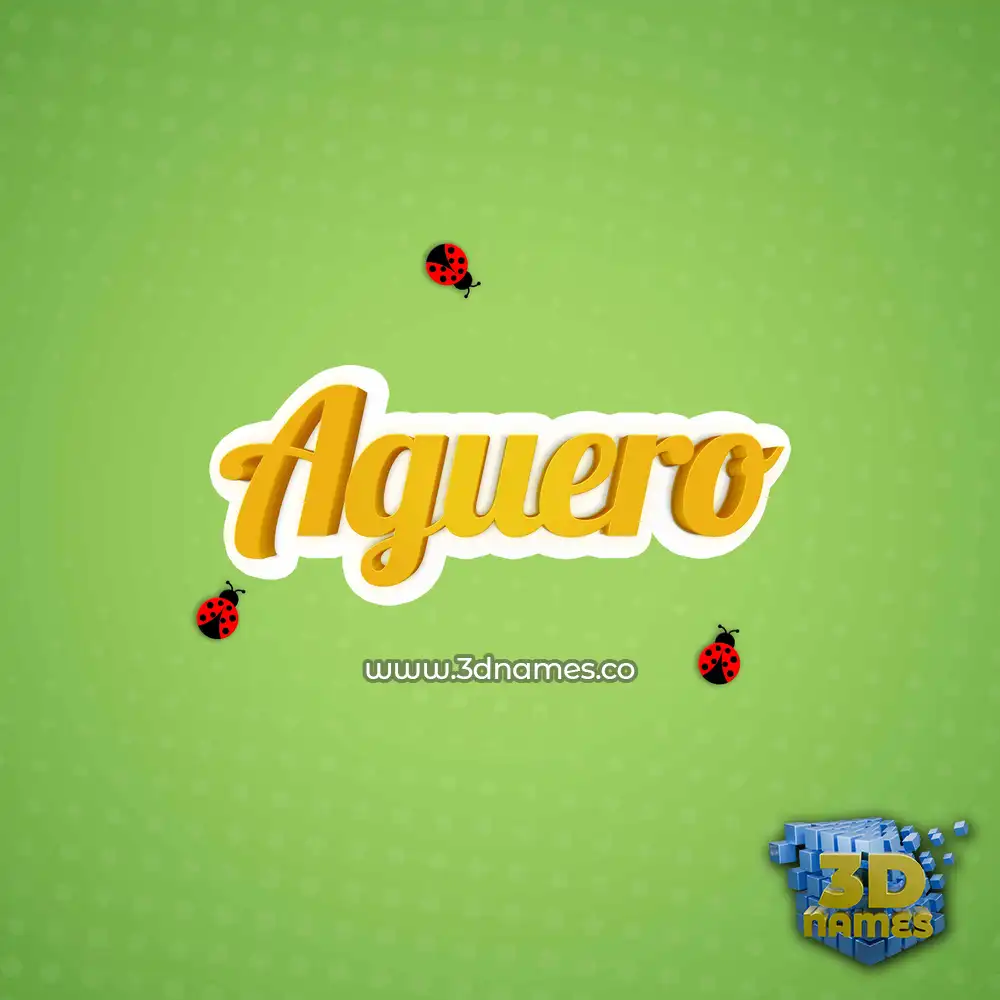 aguero in Ladybugs style - 3D name wallpaper