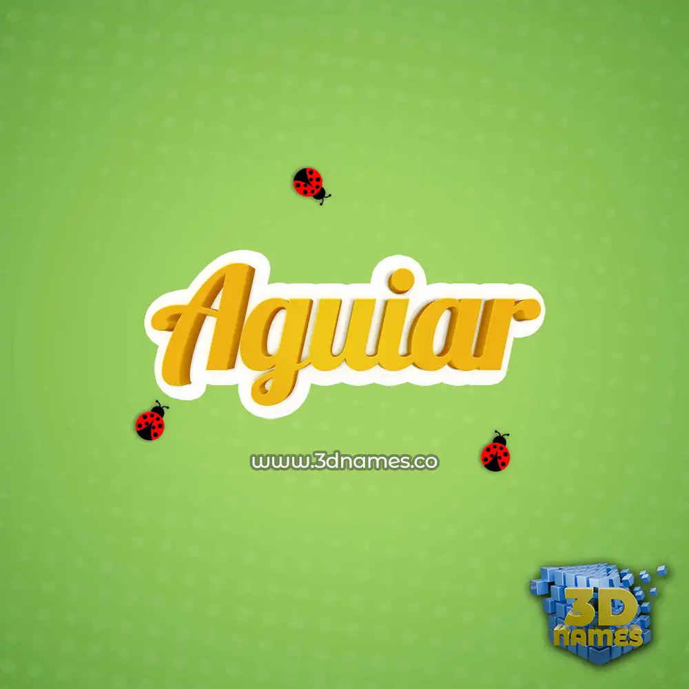 aguiar in Ladybugs style - 3D name wallpaper