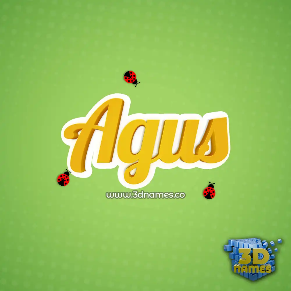 agus in Ladybugs style - 3D name wallpaper