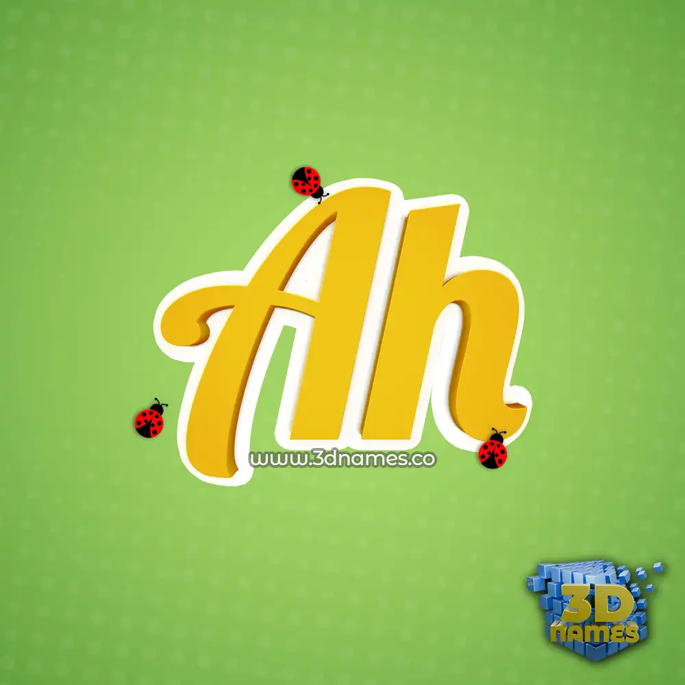 ah in Ladybugs style - 3D name wallpaper