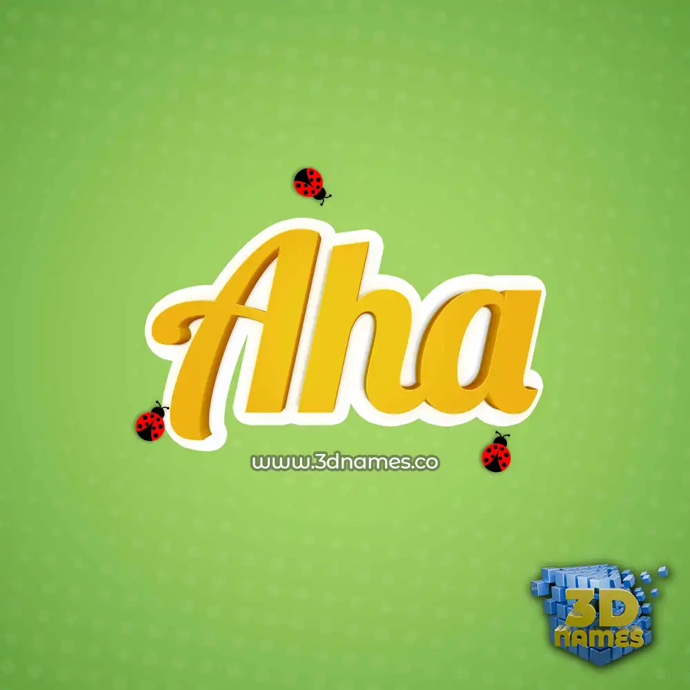 aha in Ladybugs style - 3D name wallpaper