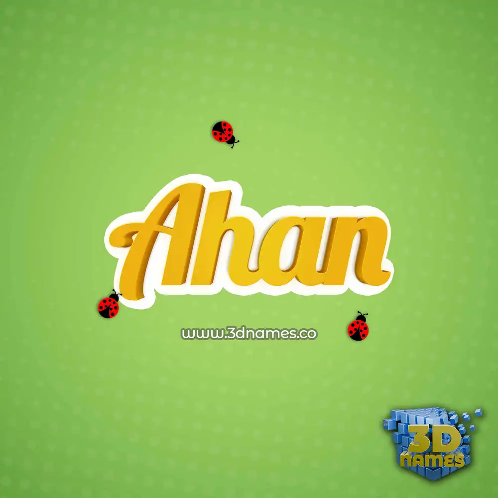 ahan in Ladybugs style - 3D name wallpaper