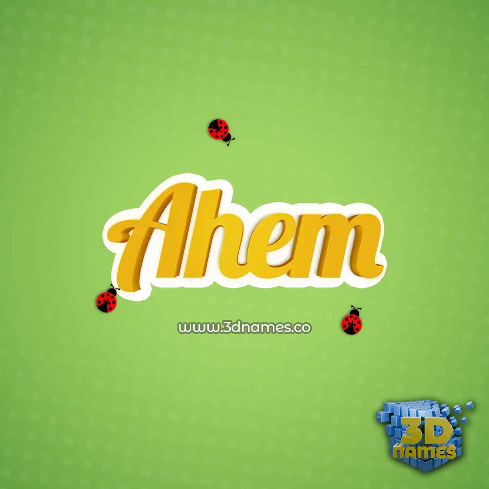 ahem in Ladybugs style - 3D name wallpaper