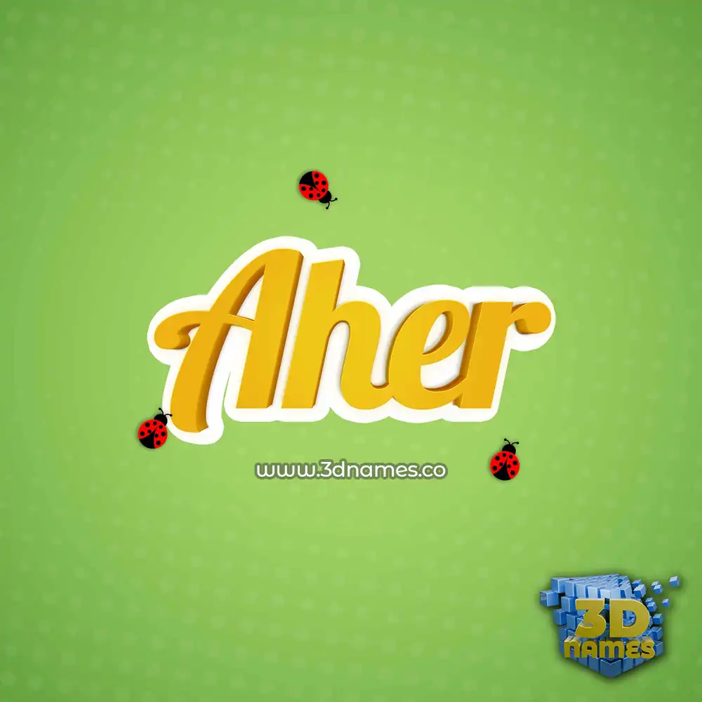 aher in Ladybugs style - 3D name wallpaper
