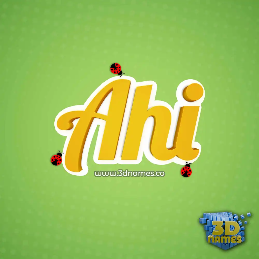 ahi in Ladybugs style - 3D name wallpaper