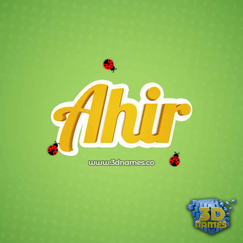 ahir in Ladybugs style - 3D name wallpaper