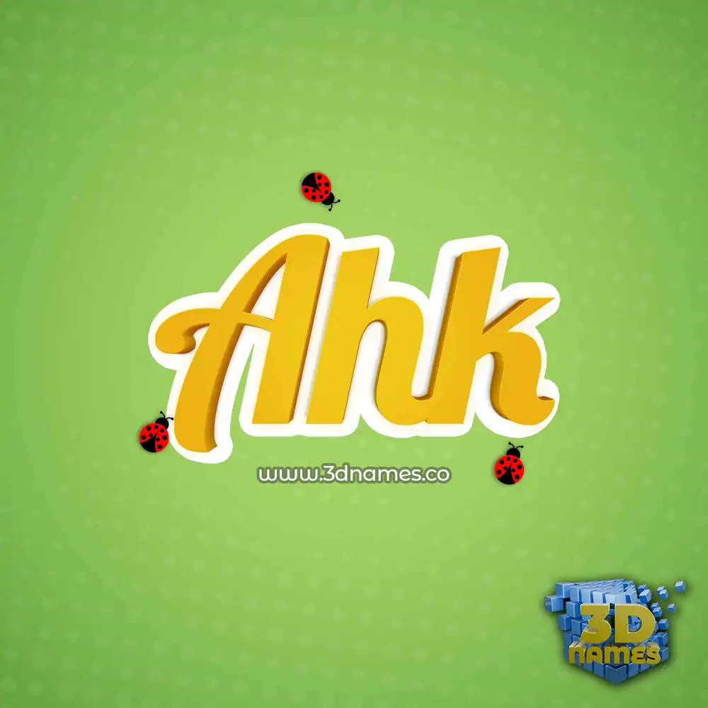 ahk in Ladybugs style - 3D name wallpaper