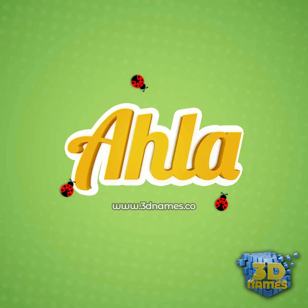 ahla in Ladybugs style - 3D name wallpaper